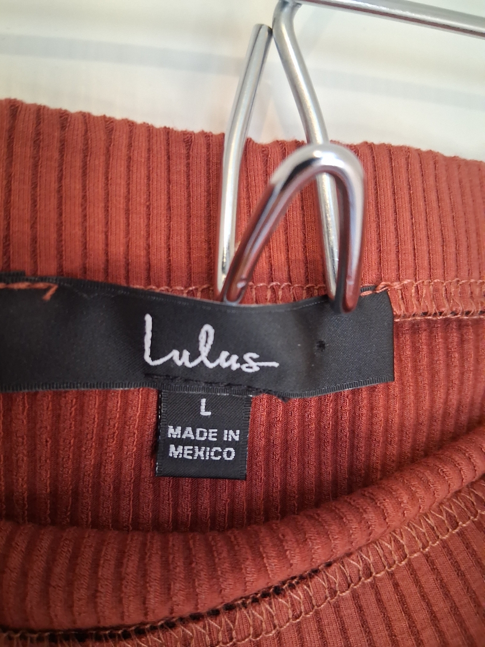 Lulus Set For Life Ribbed Midi Skirt Rust Red Size Large - Picture 3 of 10